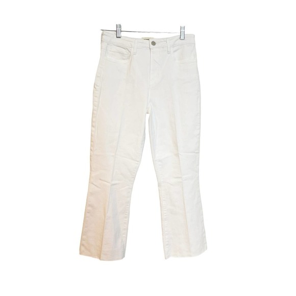 L'agence Kendra High-Rise Cropped Flare Leg Jeans White Women's Size 27 NWOT - Picture 4 of 9